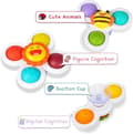 Pikkukuva 8 / 9: 3-Pack - Fidget Spinner imukupilla lapsille - Pyörivä lelu, kylpylelut, aistilelut