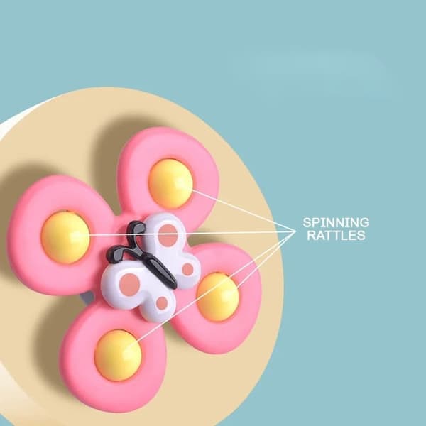 OBOSOE 3-Pack - Fidget Spinner imukupilla lapsille - Pyörivä lelu, kylpylelut, aistilelut