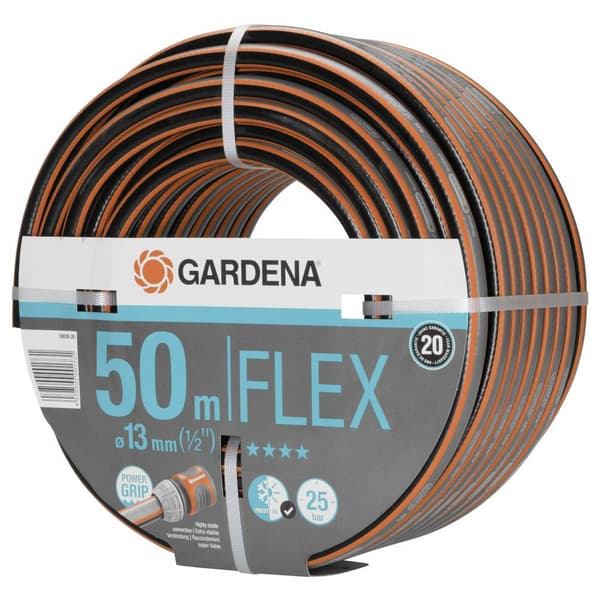 GARDENA GARDENA Comfort FLEX Schlauch 13 mm (1/2), 50 m 18039-20 13 mm 50 m 1/2 tum 1 st Svart, Orange Trädgårdsslang