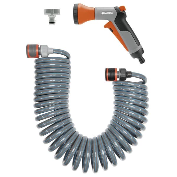 GARDENA GARDENA Spiralschlauch-Set 10 m, komplett mit Impulsbrause und Systemteilen 04647-20 6.1 mm 10 m 1/4 tum 1 st G