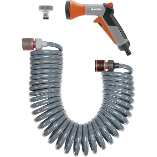GARDENA GARDENA Spiralschlauch-Set 10 m, komplett mit Impulsbrause und Systemteilen 04647-20 6.1 mm 10 m 1/4 tum 1 st G