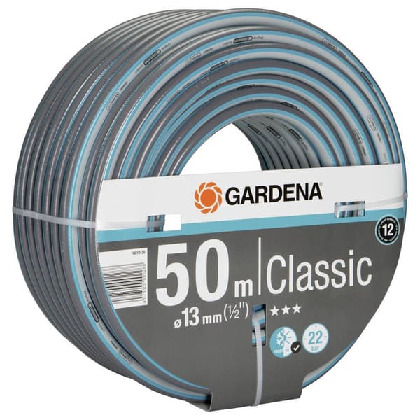 GARDENA GARDENA Classic Schlauch 13 mm (1/2), 50 m 18010-20 13 mm 50 m 1/2 tum 1 st Grå, Blå Trädgårdsslang