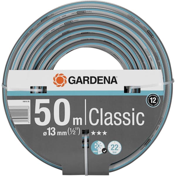 GARDENA GARDENA Classic Schlauch 13 mm (1/2), 50 m 18010-20 13 mm 50 m 1/2 tum 1 st Grå, Blå Trädgårdsslang
