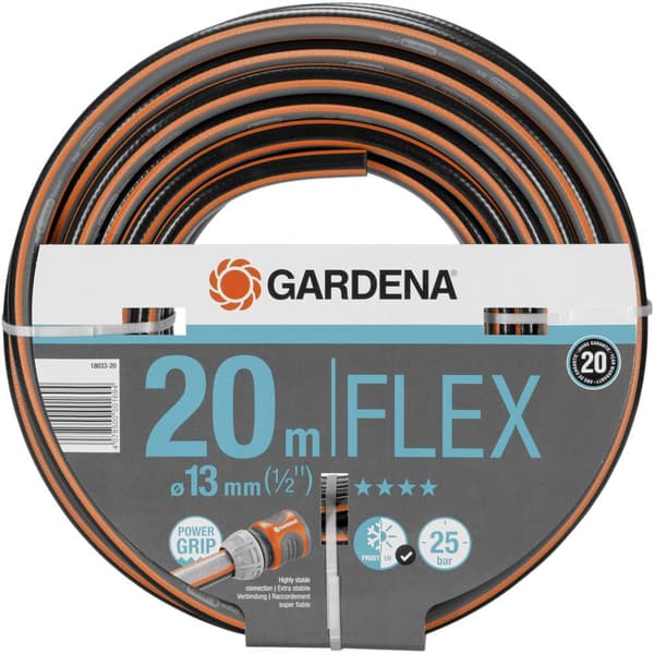 GARDENA GARDENA Comfort FLEX Schlauch 13 mm (1/2), 20 m 18033-20 13 mm 20 m 1/2 tum 1 st Svart, Orange Trädgårdsslang