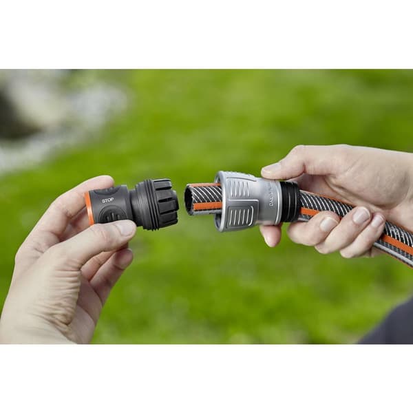 GARDENA 18254-50 Premium Plast Slangkoppling med reglerventil 19 mm Ø, Snabbkoppling Vattenstopp