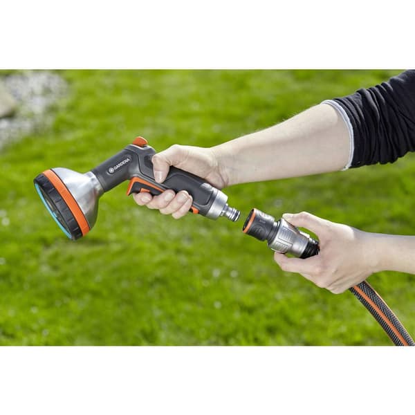 GARDENA 18254-50 Premium Plast Slangkoppling med reglerventil 19 mm Ø, Snabbkoppling Vattenstopp