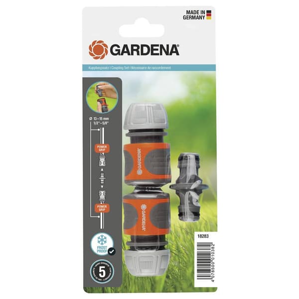 GARDENA 18283-20 GARDENA Kupplungs-Satz 13 mm (1/2 Zoll), 15 mm (5/8 Zoll) Plast Skarvdon 13 mm Ø, Snabbkoppling Set