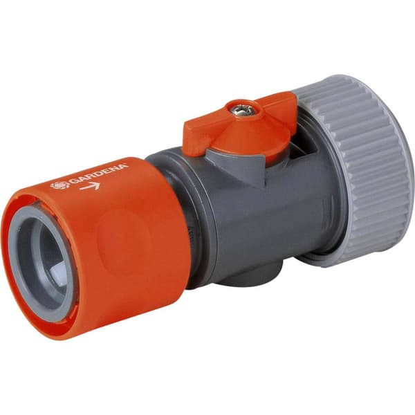GARDENA 00943-50 Plast Slangkoppling med reglerventil 19 mm Ø, Snabbkoppling