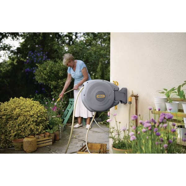 Hozelock AutoReel 2485R0000 10 m 1 st Grå, Gul Slangupprullare