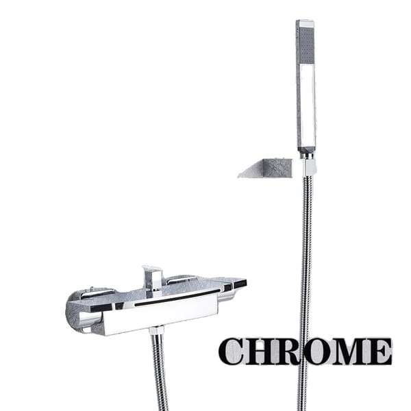 Kylpyhuoneen hana setti, mattamusta viimeistely, seinälle asennettava, Chrome