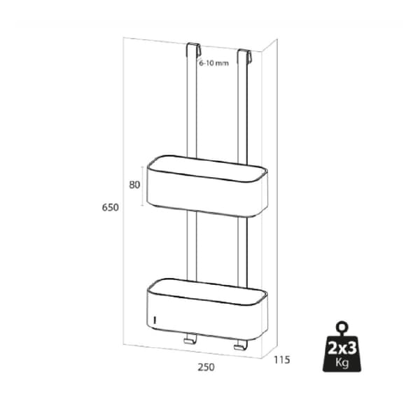 Tiger 2-Store Shower Caddy Dusjkurv