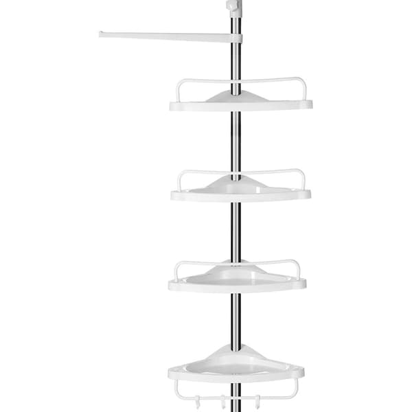 Teleskooppinen suihkuteline - kylpyhuoneteline - 95-300 cm - valkoinen