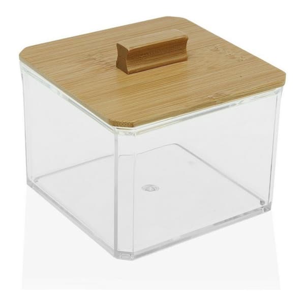 Låda med lock Versa Bambu polystyren (9 x 8,5 x 9 cm)