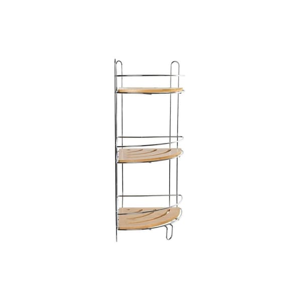 Badrumshyllor DKD Home Decor Bambu Aluminium Rostfri krommetall Naturell 19,5 x 19,5 x 47 cm