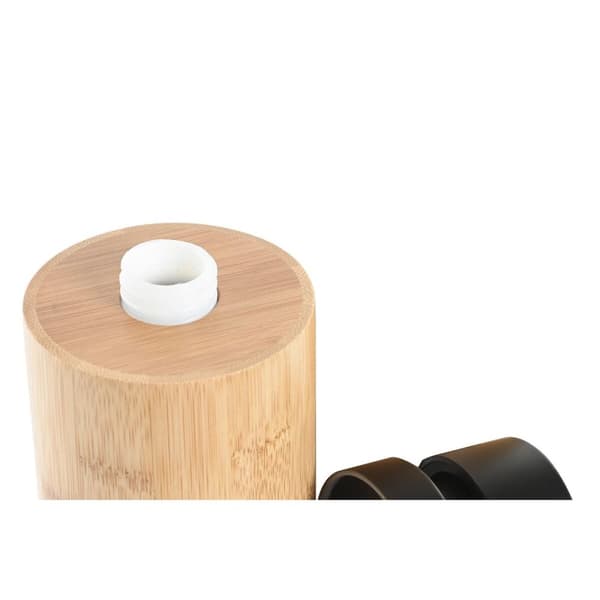Tvåldispenser DKD Home Decor Svart Naturell Bambu polypropen Loft 8 x 8 x 16 cm