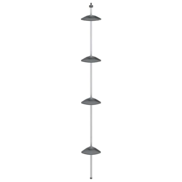 vidaXL Teleskopisk duschhylla för hörn 4 nivåer silver aluminium