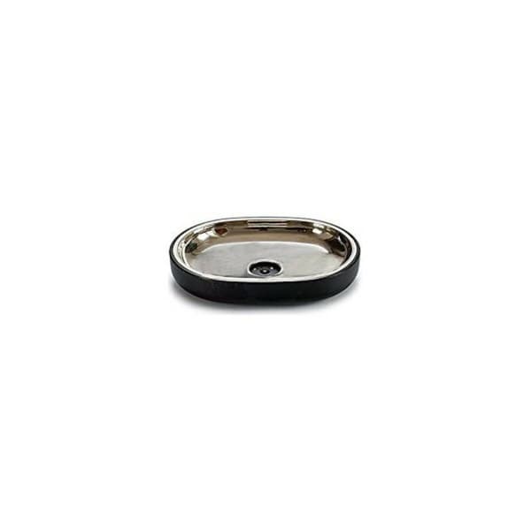 Tvålfat Silvrig Rostfritt stål Plast 9,5 x 2,5 x 13 cm - Vit