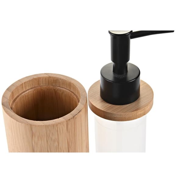 Tvåldispenser DKD Home Decor Svart Naturell Bambu polypropen