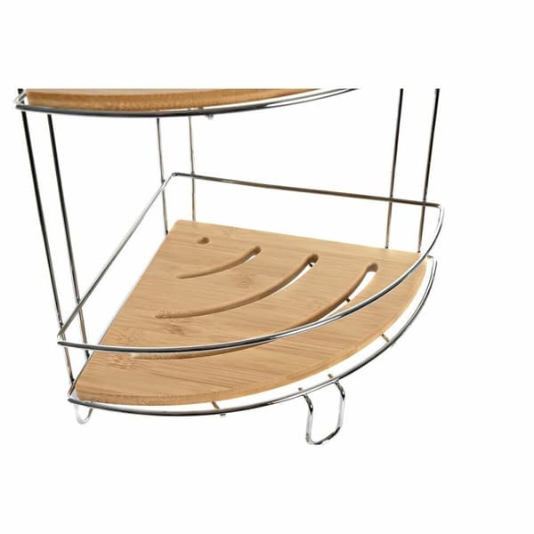 Badrumshyllor DKD Home Decor Bambu Aluminium Rostfri krommetall Naturell 19,5 x 19,5 x 47 cm