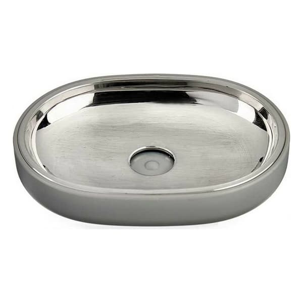 Tvålfat Berilo BP15-004-3 Grå Silvrig Rostfritt stål Plast 9,5 x 2,5 x 13 cm (6 antal)