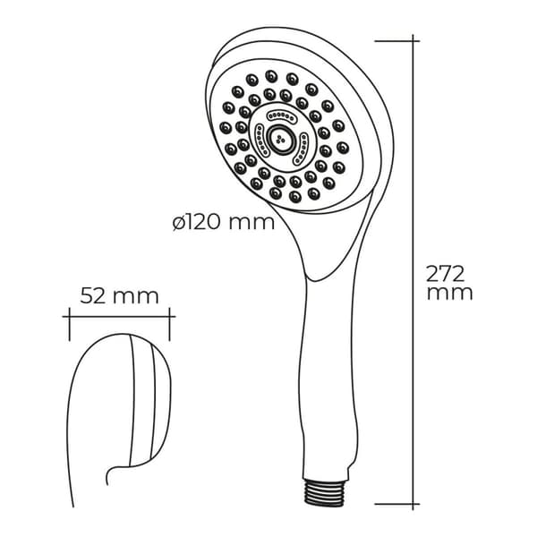 Suihkupää EDM 01344 ABS Moderni Kromattu 12 x 5,2 x 27,2 cm Monivärinen