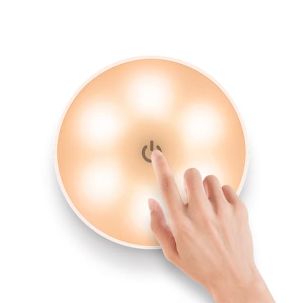 0.5W Led Night Light Dimming USB Genopladeligt energi Saving magnetisk væg til Corridor Garderobe c0137 Runde rund