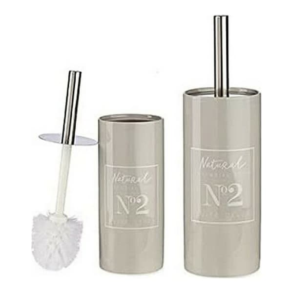 Toiletbørste Berilo Natural Grå Metal Keramik 10 x 31,5 x 10 cm
