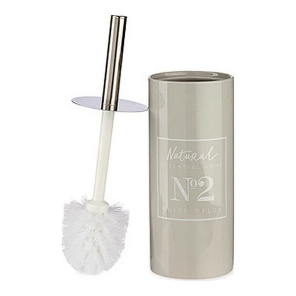 Toiletbørste Berilo Natural Grå Metal Keramik 10 x 31,5 x 10 cm