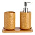 Miniatyrbillede 1 af 2: Conjunto de Banho Berilo PLH03242-3 Camel Bambus polypropylen ABS Kvadratov 9 x 18,5 x 20 cm