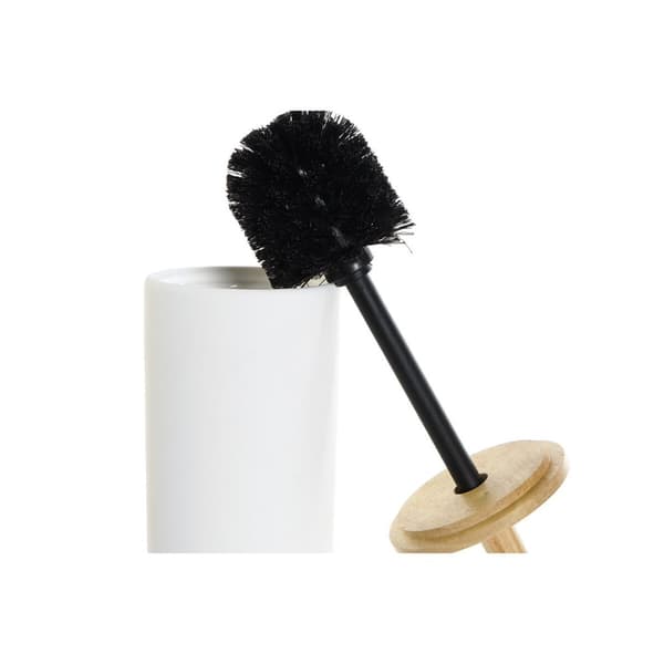 Toiletbørste DKD Home Decor 10 x 10 x 38 cm Natur Hvid Stentøj