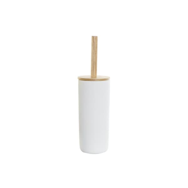 Toiletbørste DKD Home Decor 10 x 10 x 38 cm Natur Hvid Stentøj
