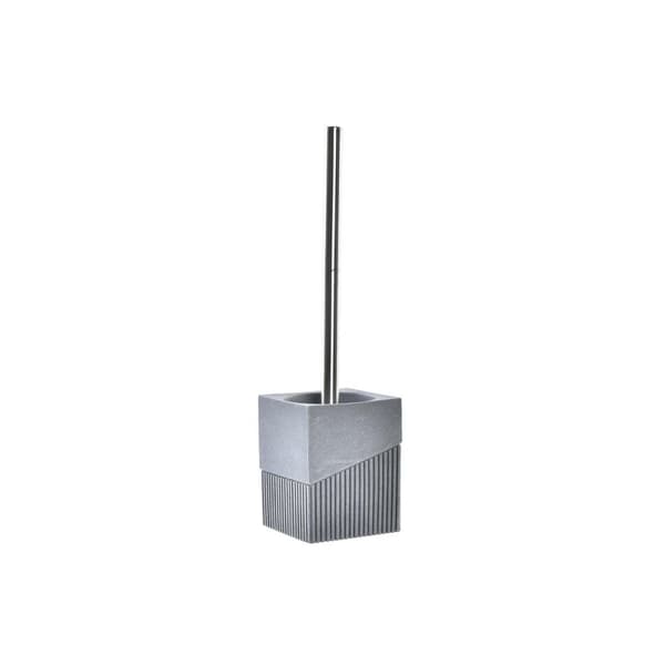 Toiletbørste DKD Home Decor Scandi Sølvfarvet Grå Rustfrit stål Aluminium Harpiks (9,5 x 9,5 x 37 cm)