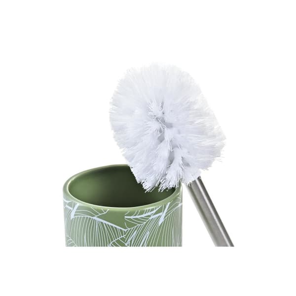 Conjunto de Banho DKD Home Decor Grøn Sølvfarvet polypropylen Dolomite Tropisk Blad af en plante 9,5 x 9,5 x 37 cm