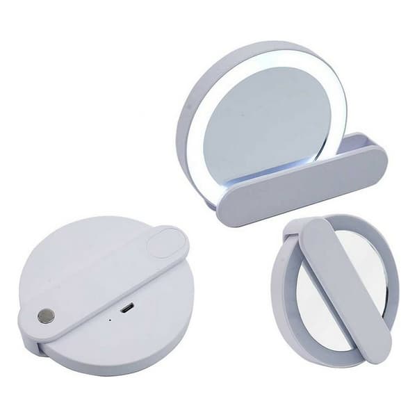 Spejl Berilo YXL2112-SB Hvid ABS 9 x 2 x 10 cm LED Lys (12 enheder)