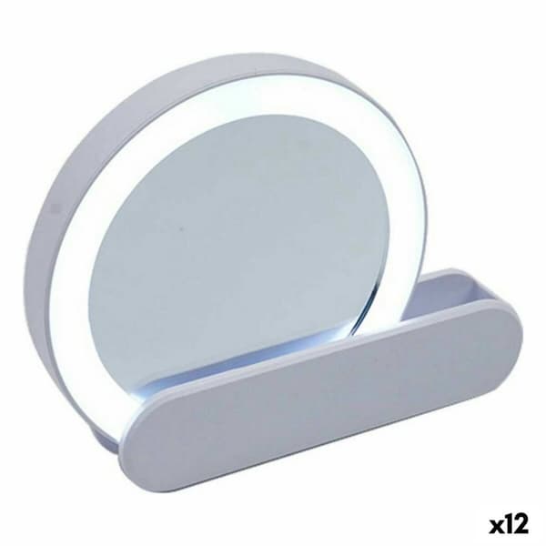 Spejl Berilo YXL2112-SB Hvid ABS 9 x 2 x 10 cm LED Lys (12 enheder)