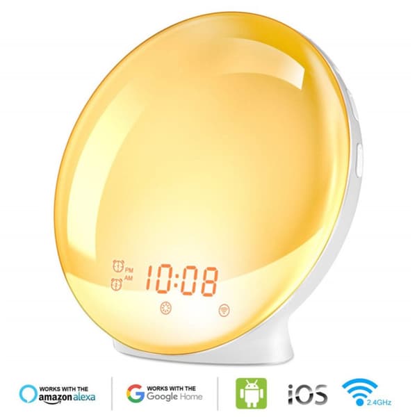 WiFi Smart App Stemmekontrol LED 7 Farver Skift Simulate Sunrise solnedgang Awakening Alarm Clock australsk stik