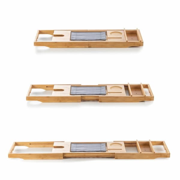 Förlängningsbar badkarsbricka i bambu Trayth InnovaGoods