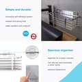 Miniatyrbild 5 av 7: Självhäftande duschbricka Badrumshållare i silver för förvaring och organisering av vardagsprodukter
