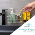 Miniatyrbild 2 av 7: Självhäftande duschbricka Badrumshållare i silver för förvaring och organisering av vardagsprodukter