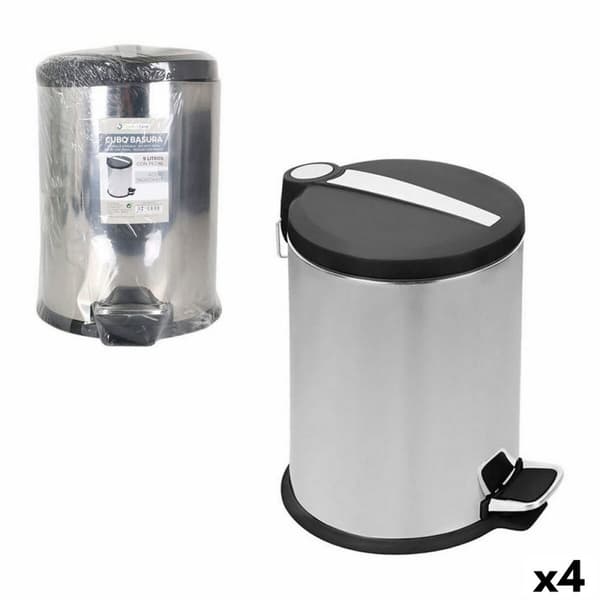 Soptunna Confortime Silvrig Metall 4 antal 9 L 23 x 33 cm (23 x 23 x 33 cm)