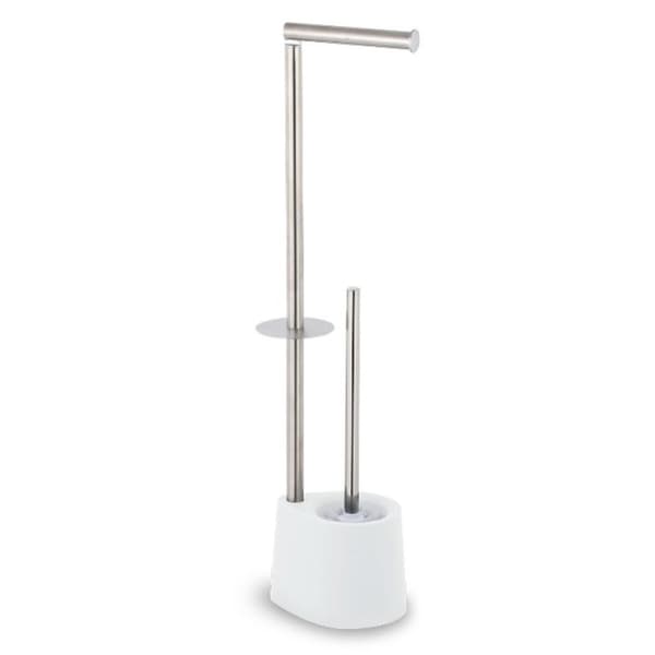 Toiletpapirholder med toiletbørsteholder Confortime Stål 66 x 22 cm (4 enheder)
