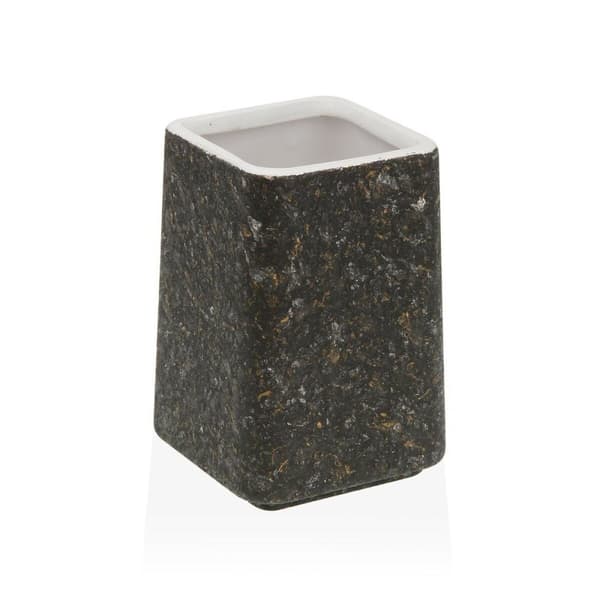Tandborsthållare Versa Svart Keramik Plast 7 x 10 x 7 cm