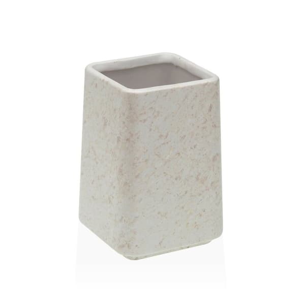 Tandborsthållare Versa Vit Keramik Plast 7 x 10 x 7 cm