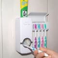 Miniatyrbild 1 av 4: Home Automatisk tandkrämsdispenser + 5 tandborsthållare Set Väggfäste-12031