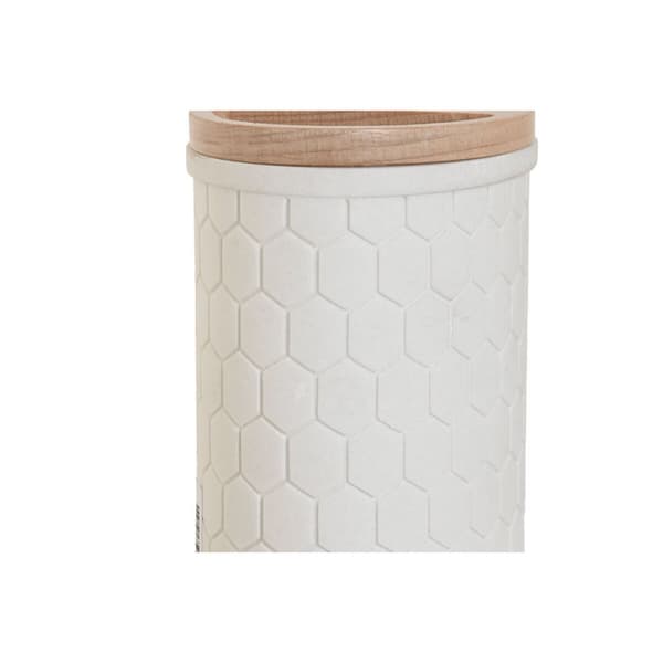 Glas Home ESPRIT Vit Naturell Harts Bambu 9,5 x 7 x 11 cm