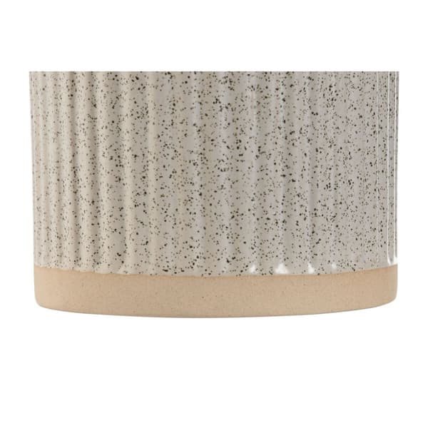 Toalettborste Home ESPRIT Beige Gyllene Stengods 10,5 x 10,5 x 37,5 cm
