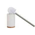 Miniatyrbild 2 av 3: Toalettborste Home ESPRIT Vit Silvrig Naturell Harts Bambu 9 x 9 x 37 cm