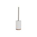 Miniatyrbild 1 av 3: Toalettborste Home ESPRIT Vit Silvrig Naturell Harts Bambu 9 x 9 x 37 cm