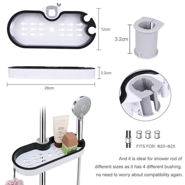 Jetcco Bathroom Organizer Hållare Justerbar Badrumsduschhylla
