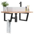 Miniatyrbilde 2 av 10: vidaXL Hyllebraketter for servant 2 stk svart trapes stål